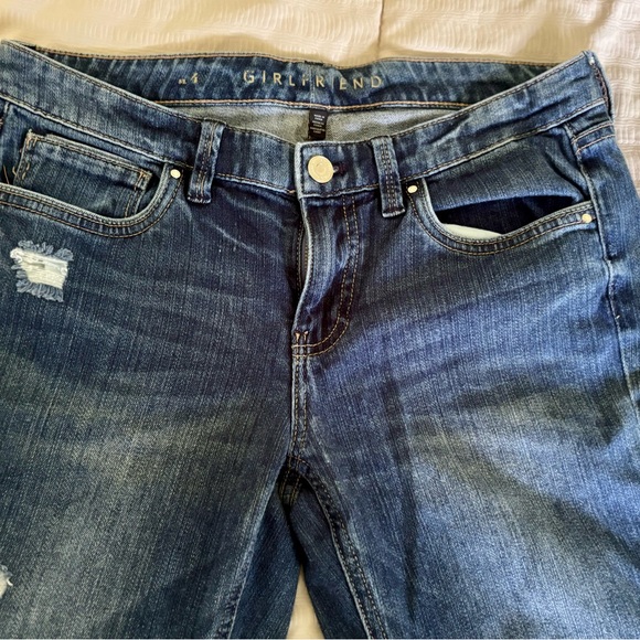 WHBM Distressed Girlfriend Jeans - Picture 3 of 8